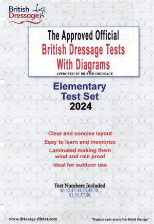 The 2024 Approved official British Dressage Elementary test set with diagrams