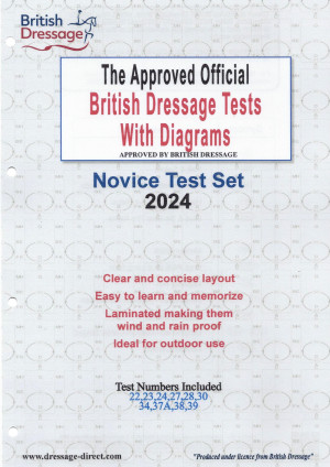 The official, fully approved 2024 series set of British Dressage Novice tests with diagrams