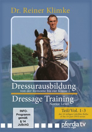 DVD Dr. Reiner Klimke Dressage Training 1: vols 1 to 3 From Novice to Elementary Level from trot-online